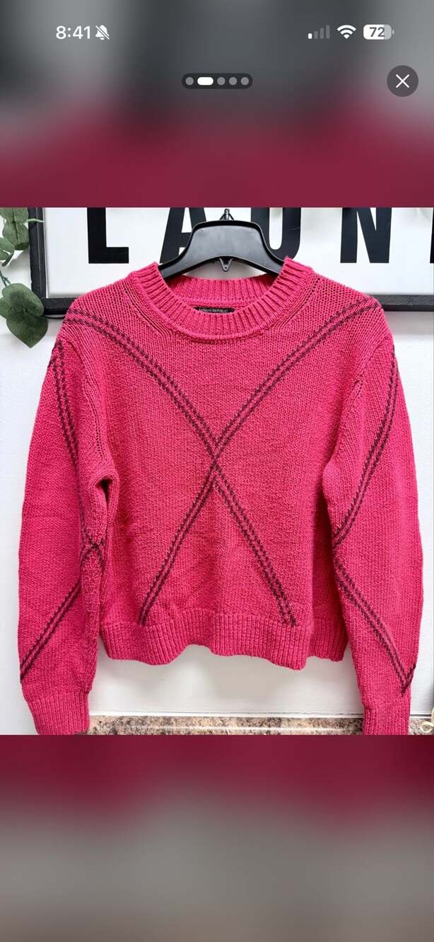 Banana Republic Sweater Size XL Pink Cotton Blend Crewneck